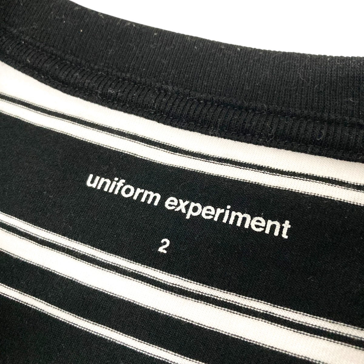 uniform experiment 25SSBORDER LOOSE S S TEEボーダー半袖TシャツUE 250034 古着・中古-4枚目のアイテム画像