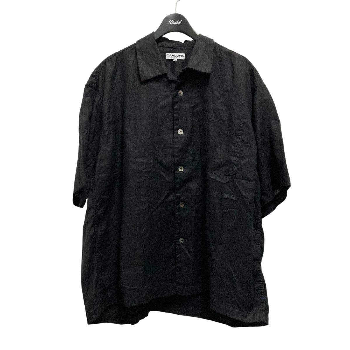 【CAHLUMN】Linen Open Collar Shirt 黒 CAHLUMN/Belgium Linen Open Collar Shirt 1.1｜Daytona Park