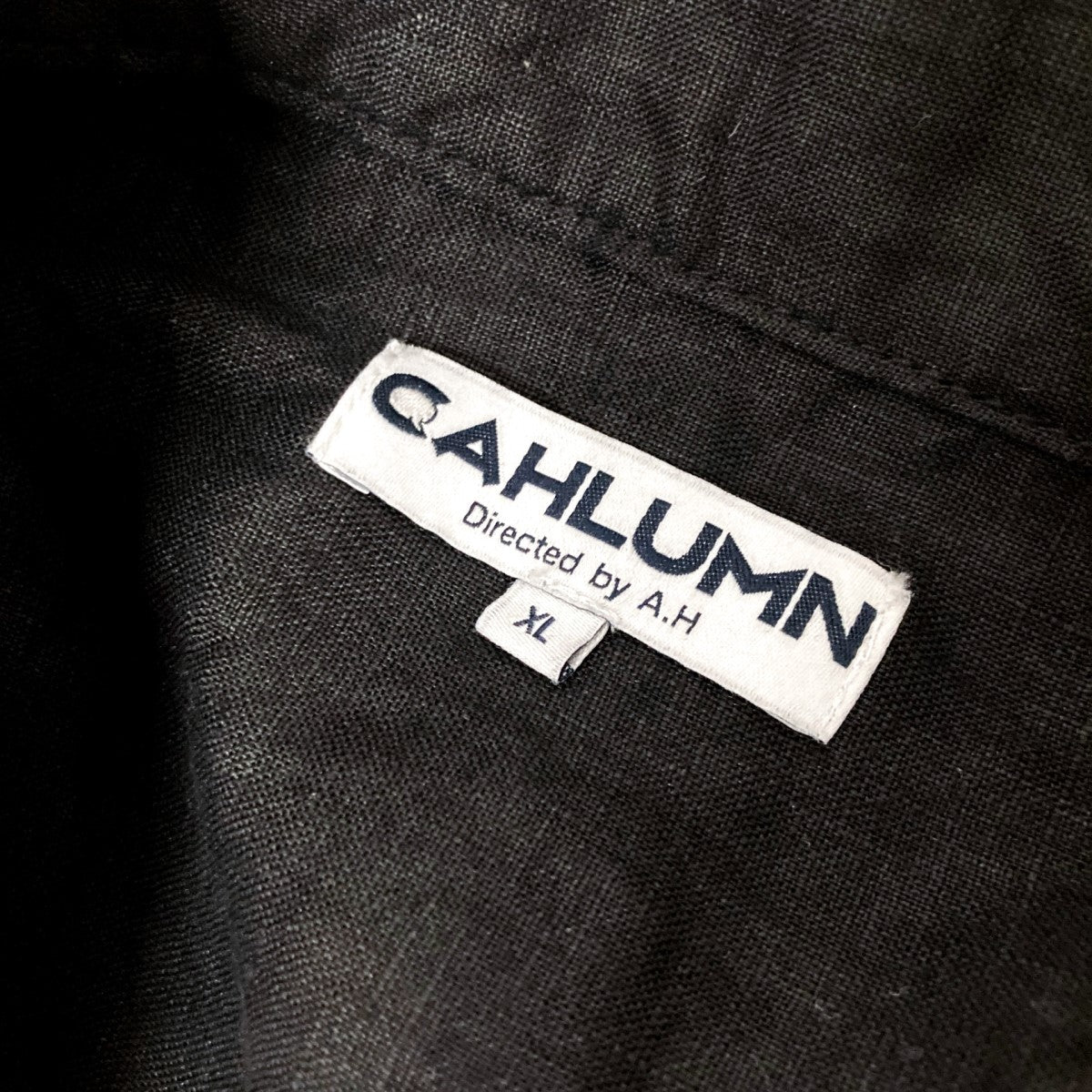 【CAHLUMN】Linen Open Collar Shirt 黒 CAHLUMN(カウラム) Linen Open Collar Shirtリネン半袖シャツ