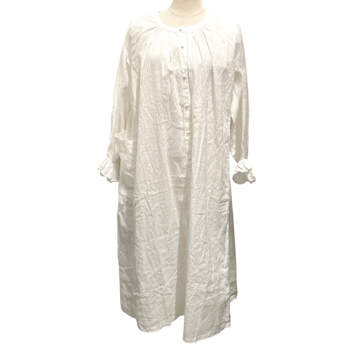 nest Robe×OEUVRE UpcycleLino サイドポケット2wayワンピースシャツ