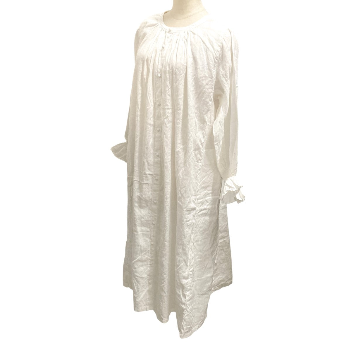 nest Robe×OEUVRE UpcycleLino サイドポケット2wayワンピースシャツ