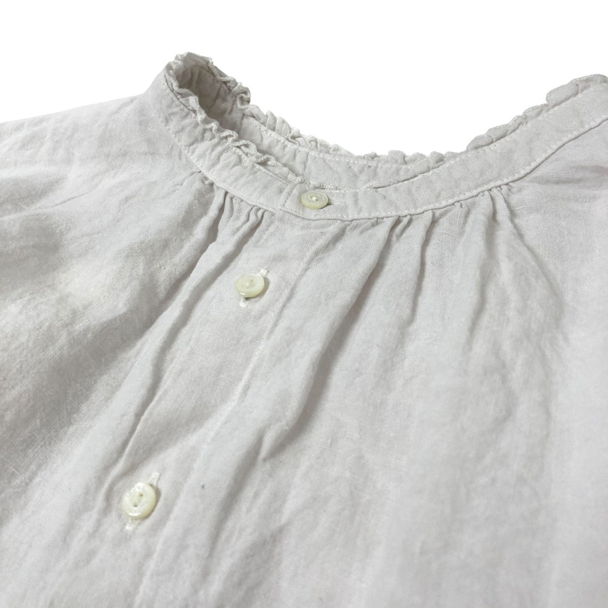 nest Robe(ネストローブ) リネン近江晒レース切替袖 ワンピース