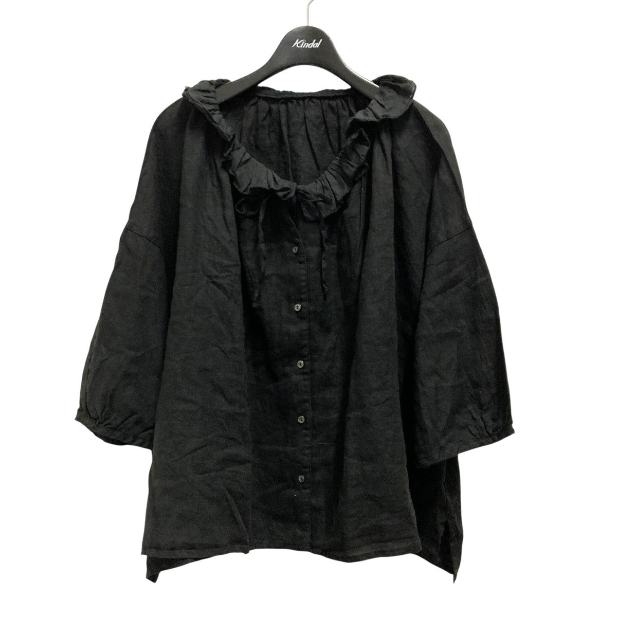 ネストローブ nest Robe 24AW リネンシアーフリルブラウス 01243 1143 ブラック サイズ：F 8018001515005_1.jpg?v=