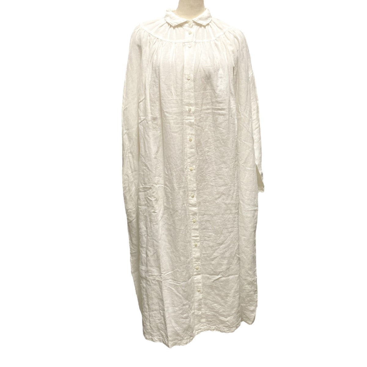 nest Robe 22SSリネンサークルギャザーネックシャツワンピース01221 1174 古着・中古-1枚目のアイテム画像