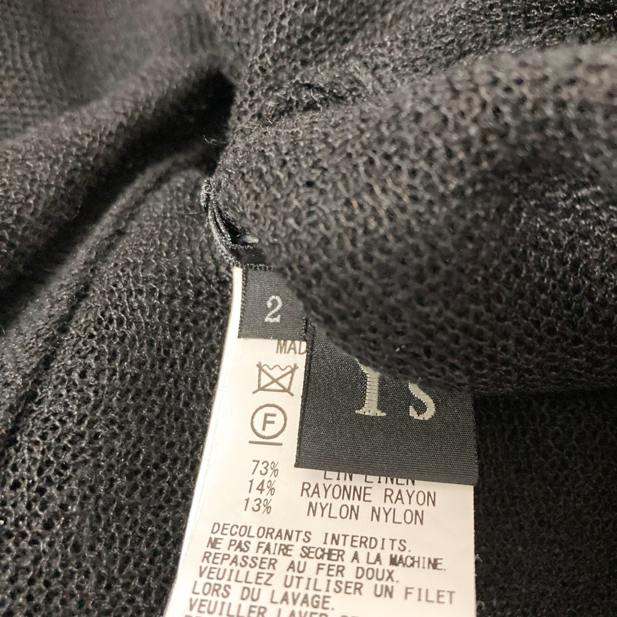 Y's ワイズ 24SS YS-K16-581 ブラック コットンリネン ニット ブラック 2 トップス ポリエステル レディース 中古 Y's ワイズ 24SS YS-K16-581 ブラック コットンリネン ニット 2