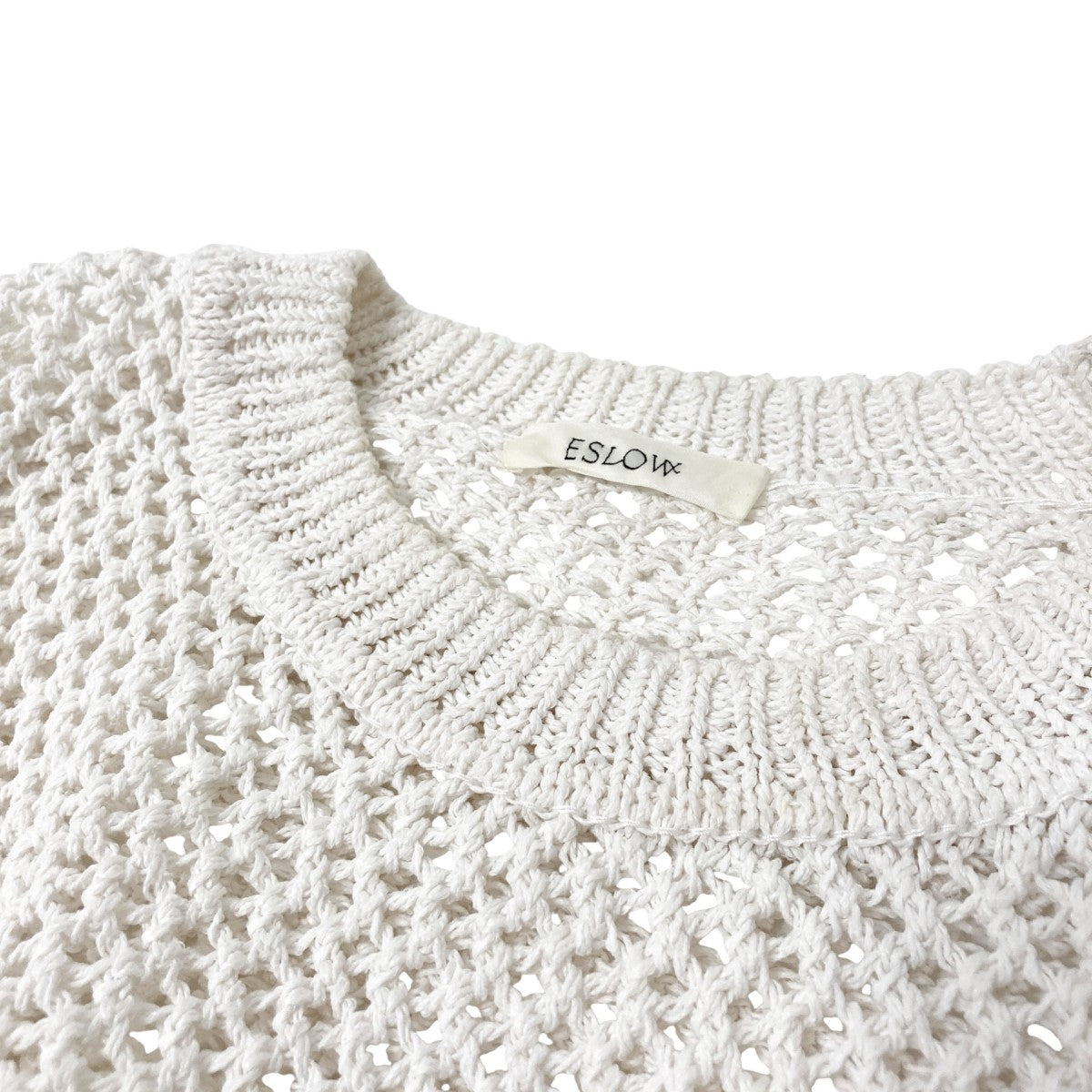 エスロー ESLOW メッシュニット A2031KSW002 ホワイト サイズ：F ESLOW(エスロー) メッシュニットA2031KSW002 A2031KSW002