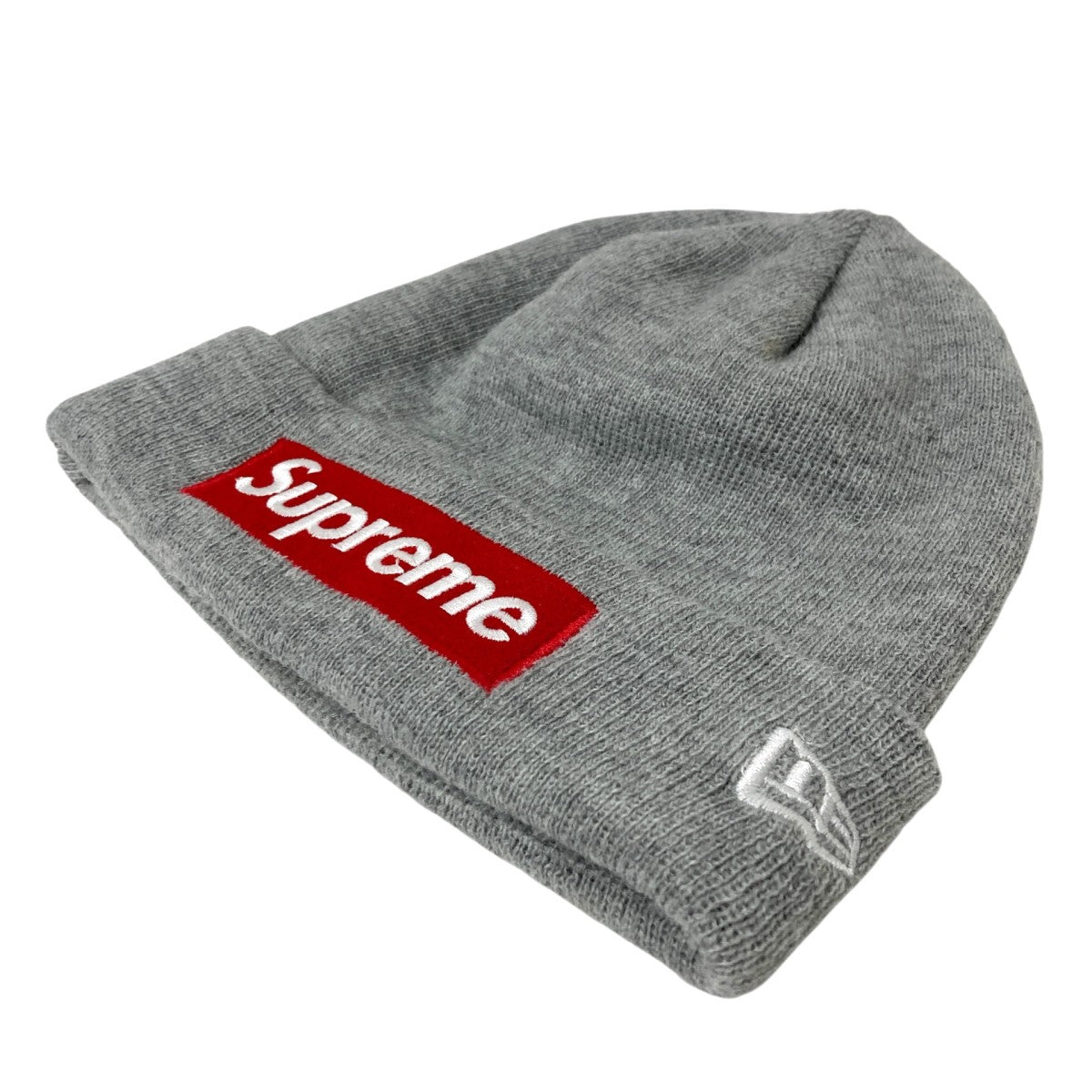 Supreme グレー ニット帽　バンダナ　ボックスロゴ　グレー　美品 中古・古着通販】SUPREME (シュプリーム) New Era (ニューエラ