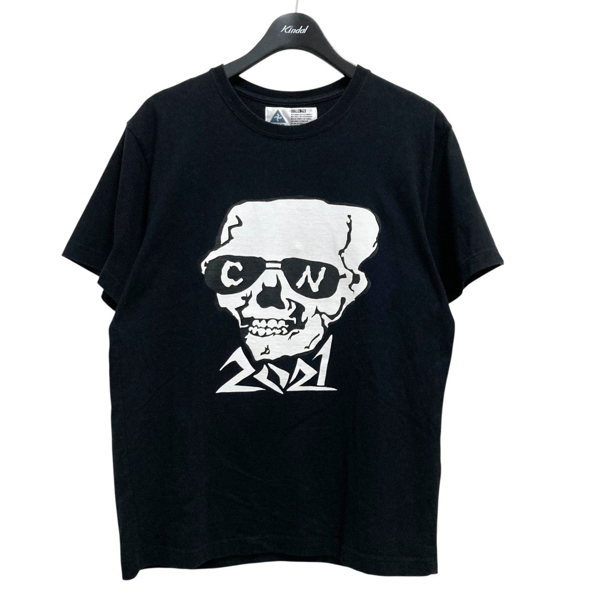 CHALLENGER×NEIGHBORHOOD SKULL TEEプリントTシャツ ブラック