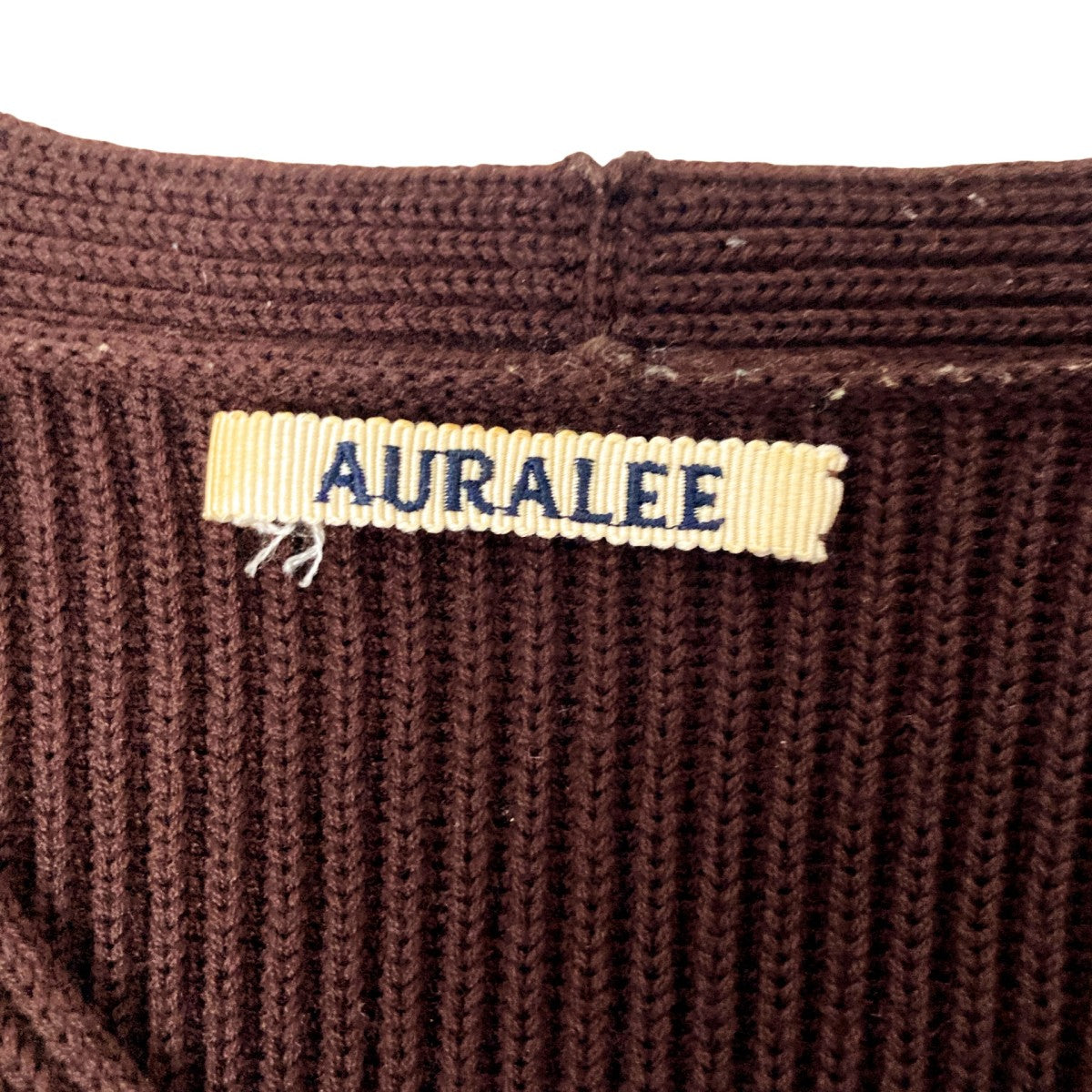 オーラリー リブニット ブラウン 畔編み 4 オーラリー リブニット ブラウン 畔編み 4