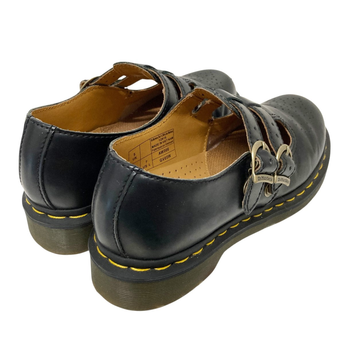 Dr.Martens MARYJANE レザーシューズ ブラウン 22cm Dr. Martens England Brown Mary Jane Buckle Double Strap