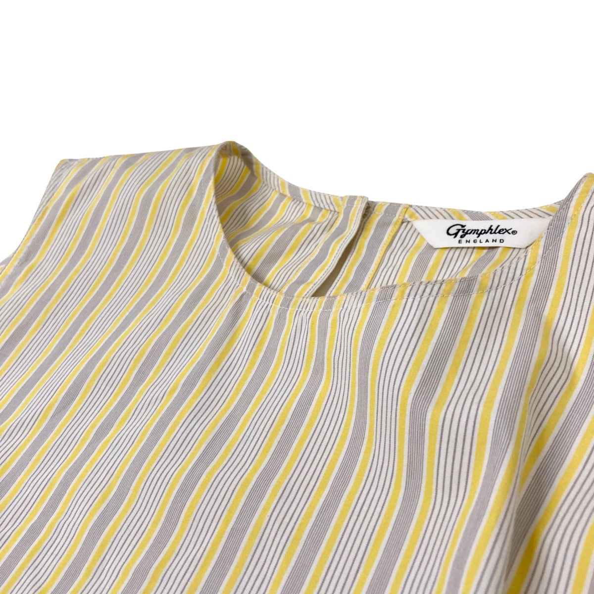 【美品】Gymphlex ノースリーブストライプワンピース Gymphlex(ジムフレックス) ストライプノースリーブワンピース20S