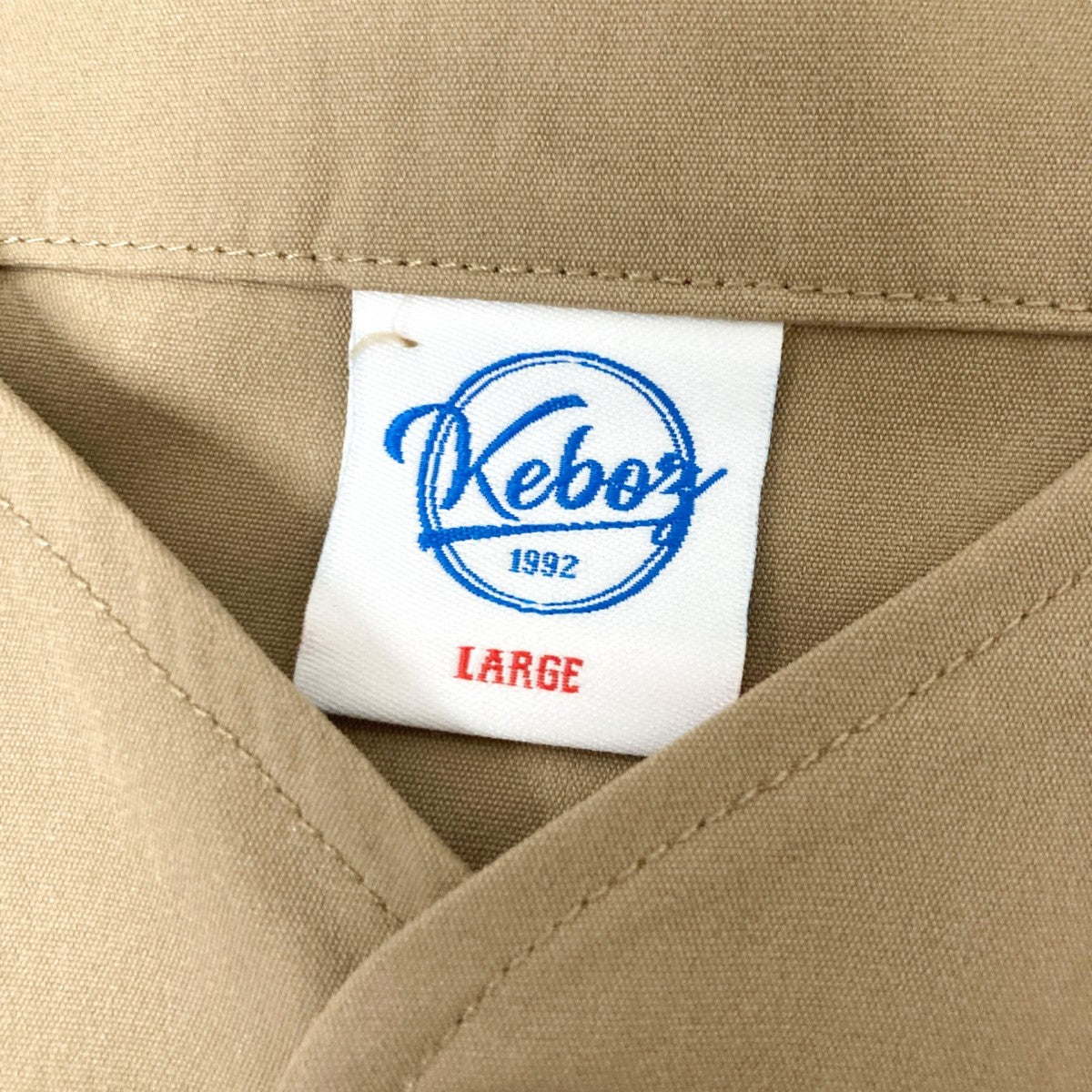 KEBOZ ケボズ ベースボールシャツ サークル刺繍ロゴ ニックギア　M KEBOZ(ケボズ) ベースボールシャツ ベージュ×ネイビー サイズ L