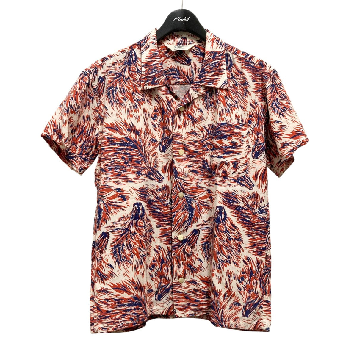TENDERLOIN T-RAYON SHT WOLF総柄半袖シャツ 古着・中古-1枚目のアイテム画像