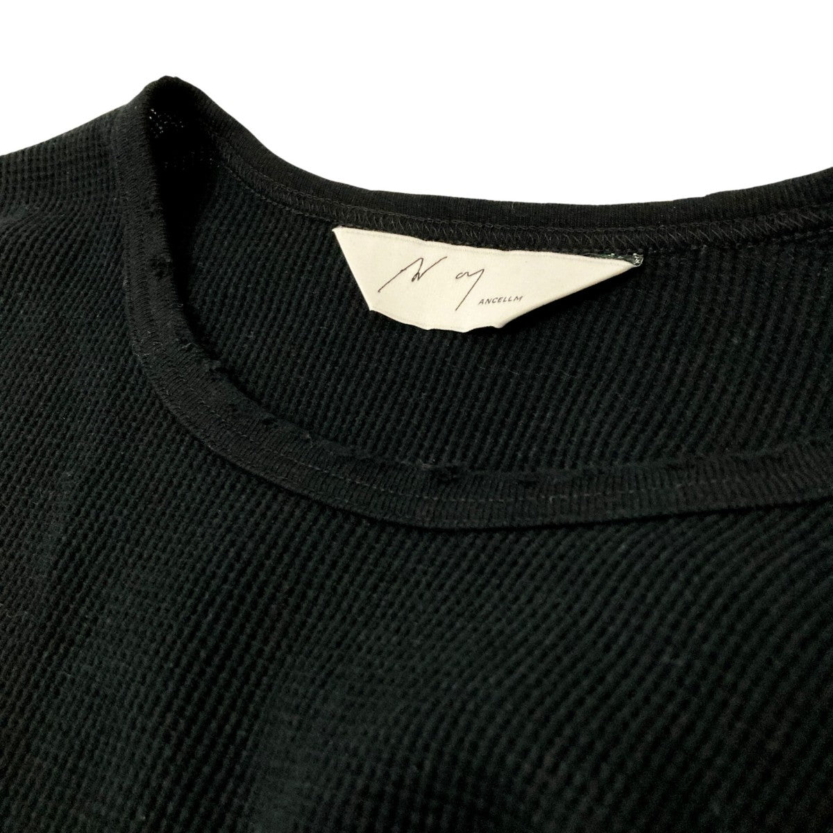 ANCELLM(アンセルム) DAMAGE WAFFLE CREW LS T-SHIRT加工