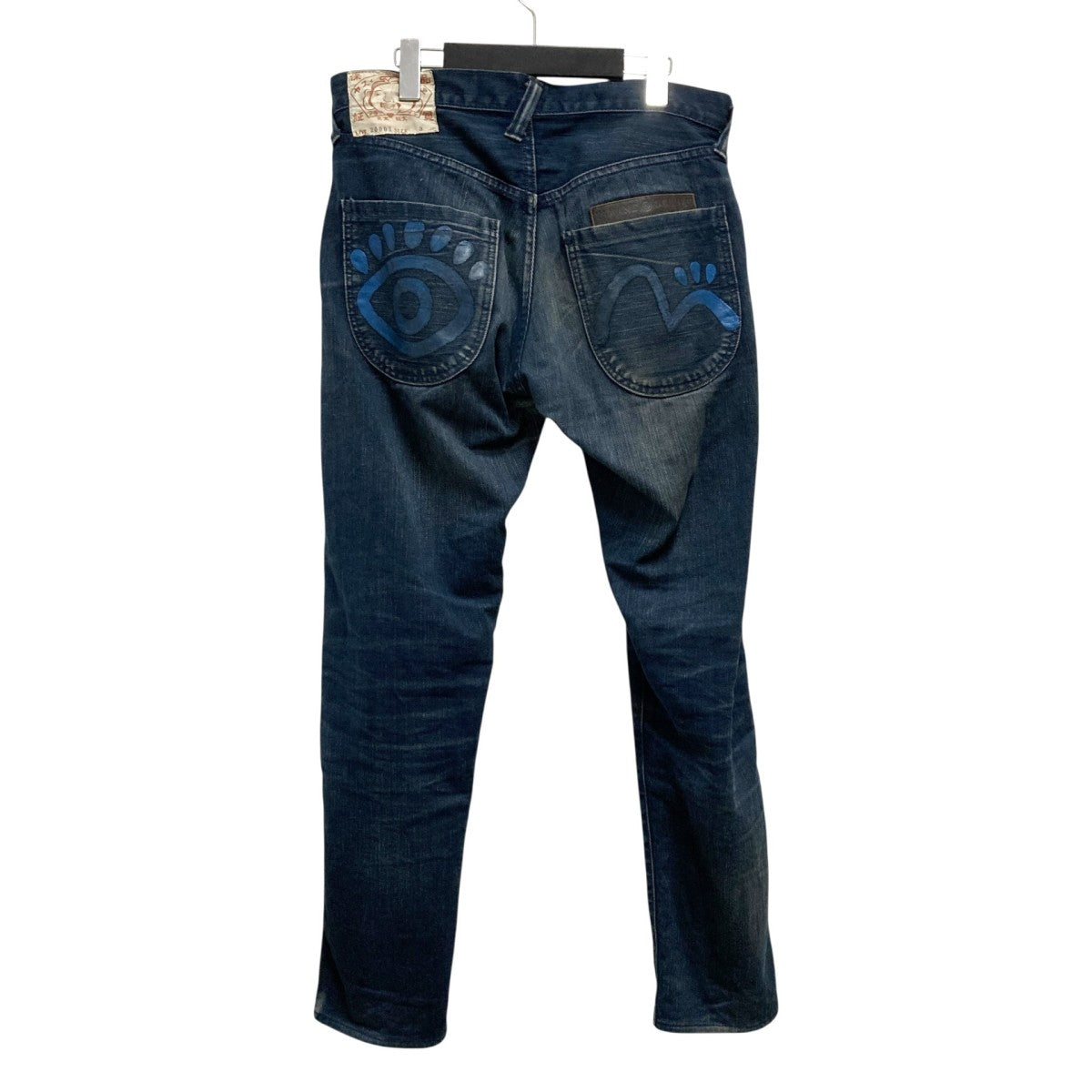 ✨EVISU エヴィス レディース カモメ デニム パンツ 25×32✨ EVISU(エヴィス) チェック柄デニムパンツ カモメプリント 2536