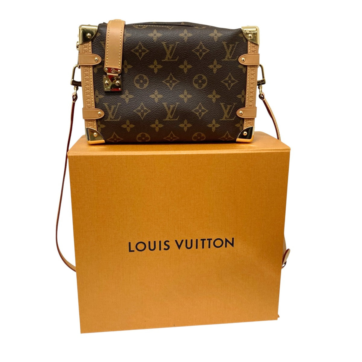 ルイヴィトンLVサイド　トランクMMモノグラムM46358ショルダー バッグ新品 LOUIS VUITTON(ルイヴィトン) サイドトランク MMモノグラムショルダー