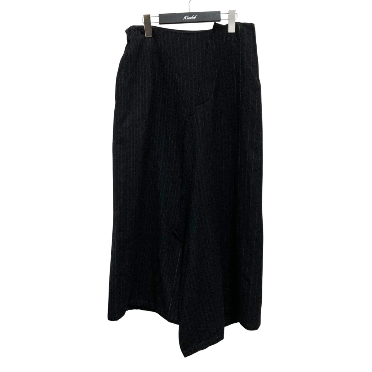 Y’s WOOL PINSTRIPE LEFT SIDE PATCH SKIRT PANTSスカンツYO P18 107 古着・中古-1枚目のアイテム画像