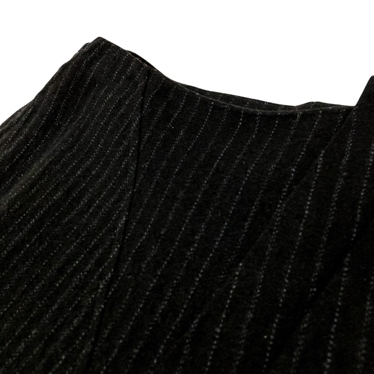 Y’s WOOL PINSTRIPE LEFT SIDE PATCH SKIRT PANTSスカンツYO P18 107 古着・中古-3枚目のアイテム画像