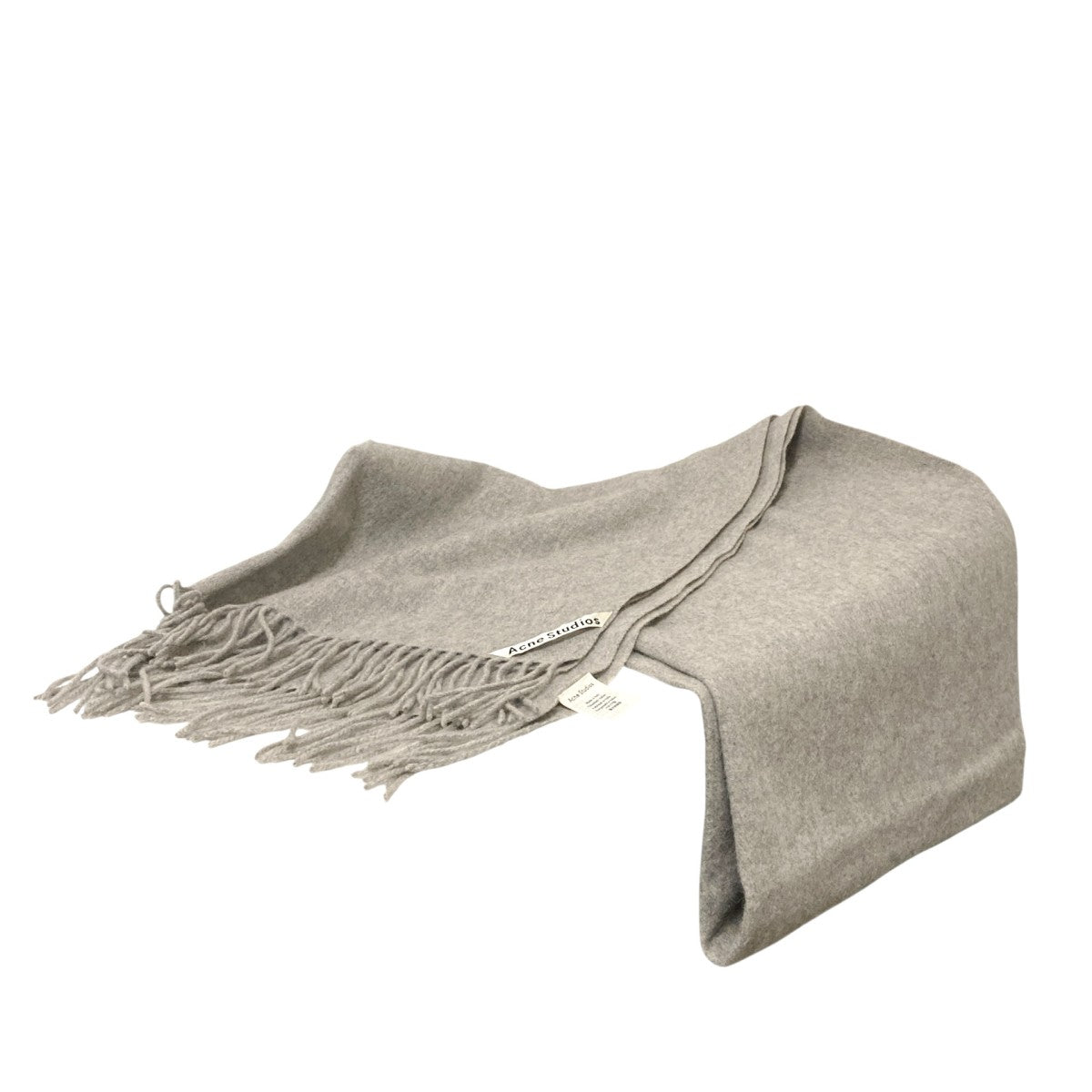 【美品】Acne Studios アクネストゥディオズ フリンジマフラー グレー Acne Studios アクネストゥディオズ マフラー CA0281 FN-UX