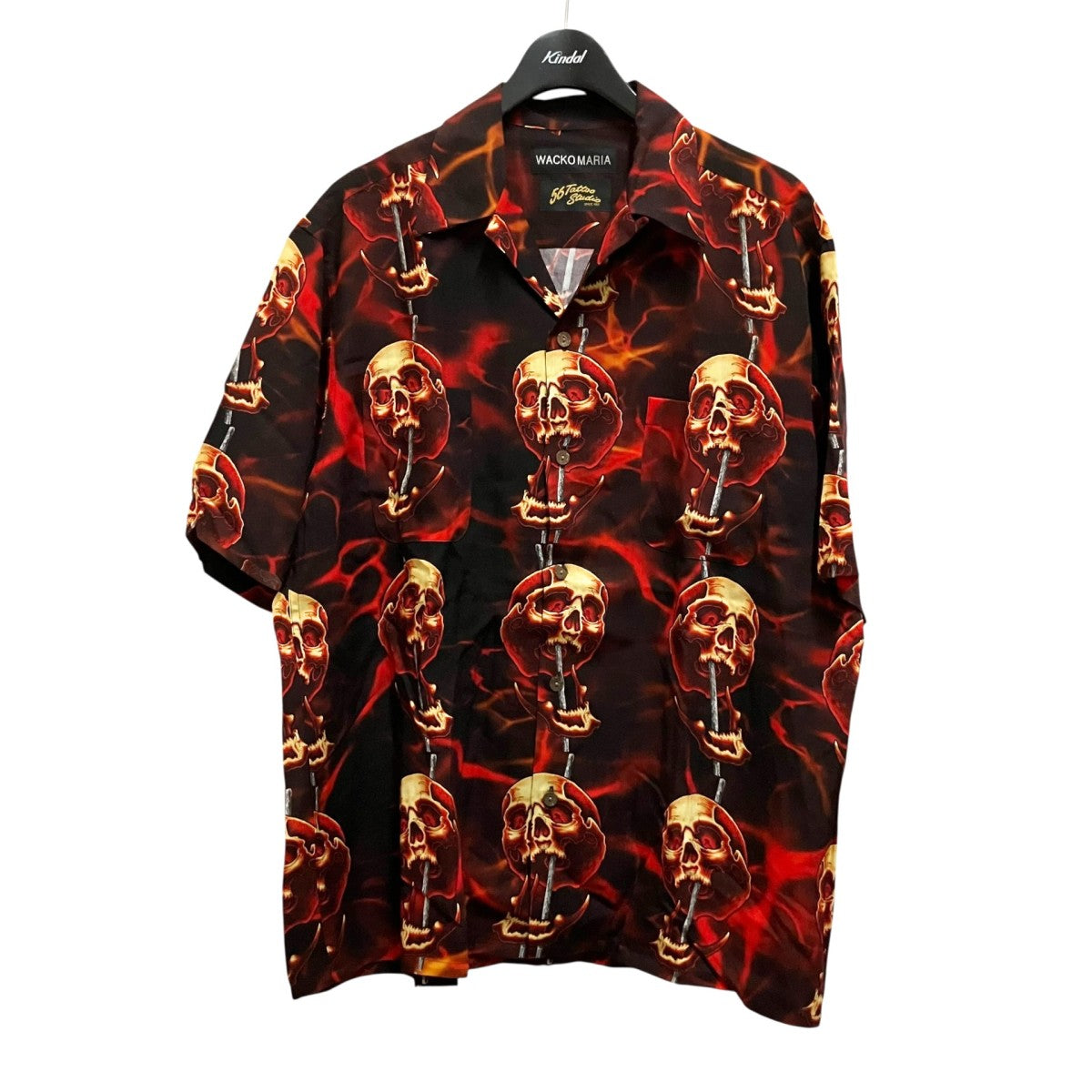 WACKO MARIA×56 Tattoo Studio HAWAIIAN SHIRT S／S総柄半袖シャツ 古着・中古-1枚目のアイテム画像