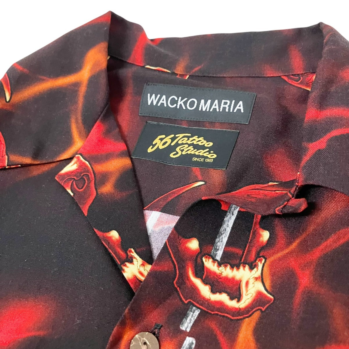 WACKO MARIA×56 Tattoo Studio HAWAIIAN SHIRT S／S総柄半袖シャツ 古着・中古-3枚目のアイテム画像