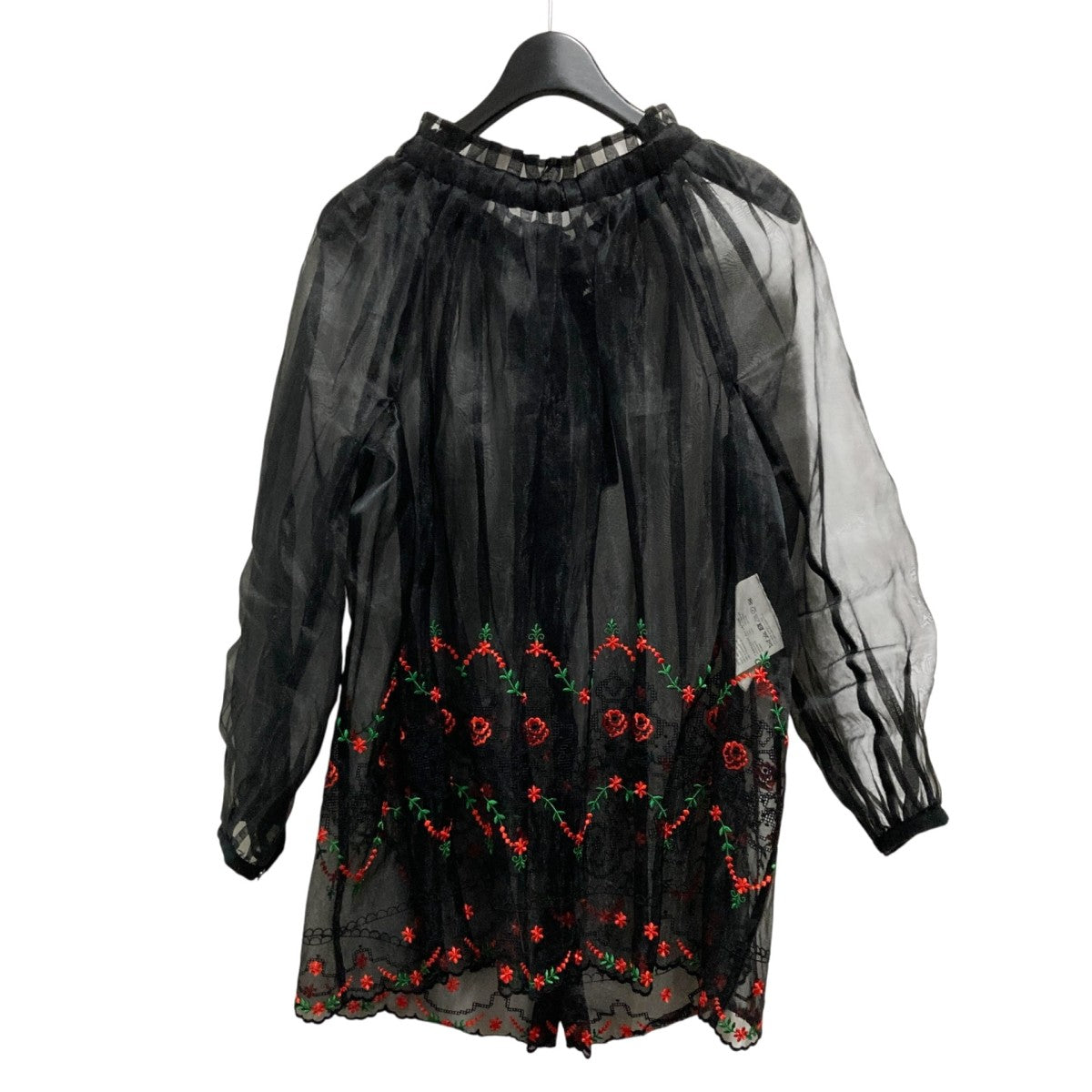 タオコムデギャルソン　半袖　ブラウス　刺繍　ブラック　S タオコムデギャルソン 半袖 ブラウス 刺繍 ブラック S