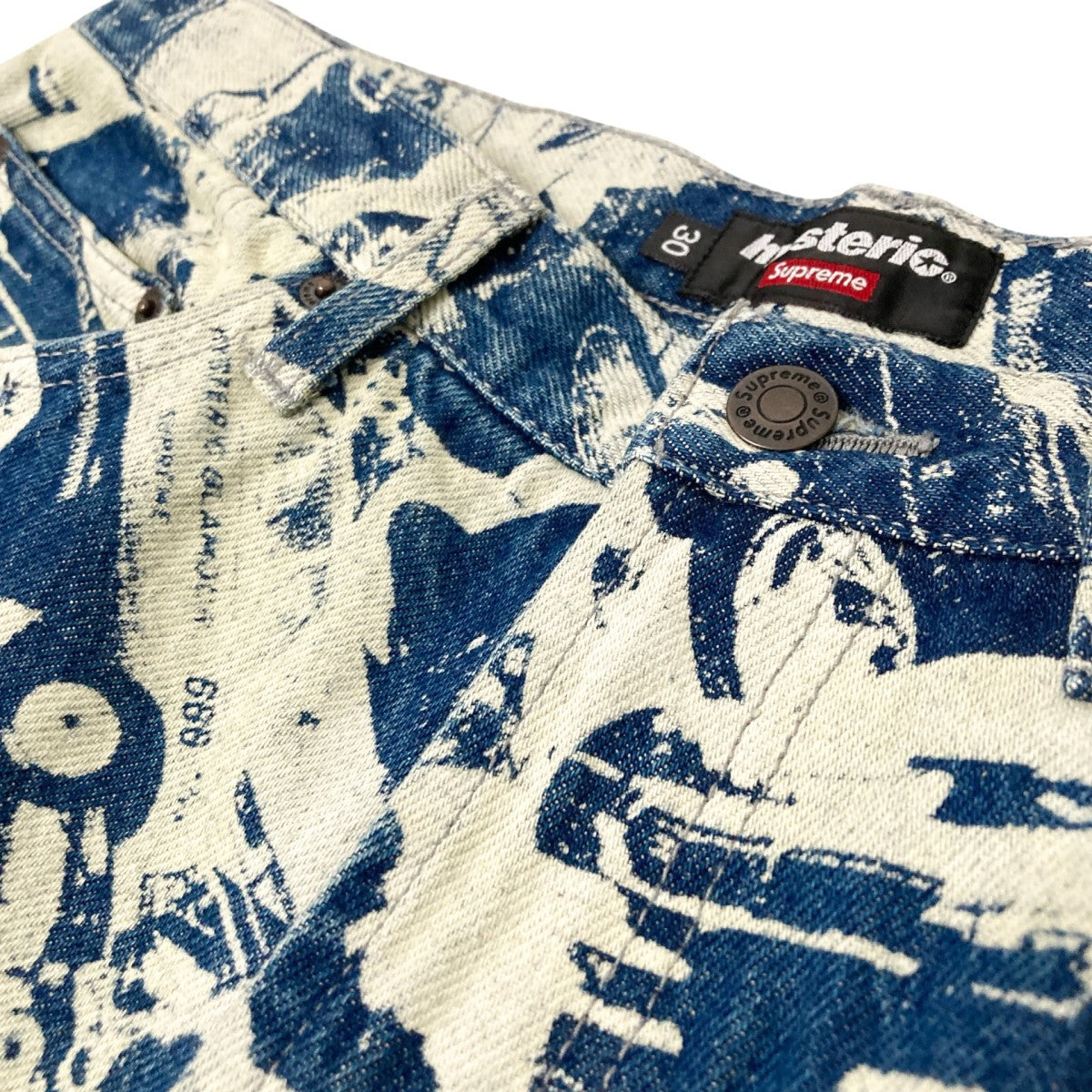 Hysteric Glamour×Supreme Cars Baggy Jeans総柄デニムパンツ