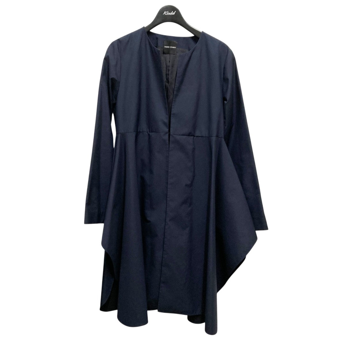 YOKO CHAN(ヨーコチャン) Asymmetrick Tuck Coatノーカラー