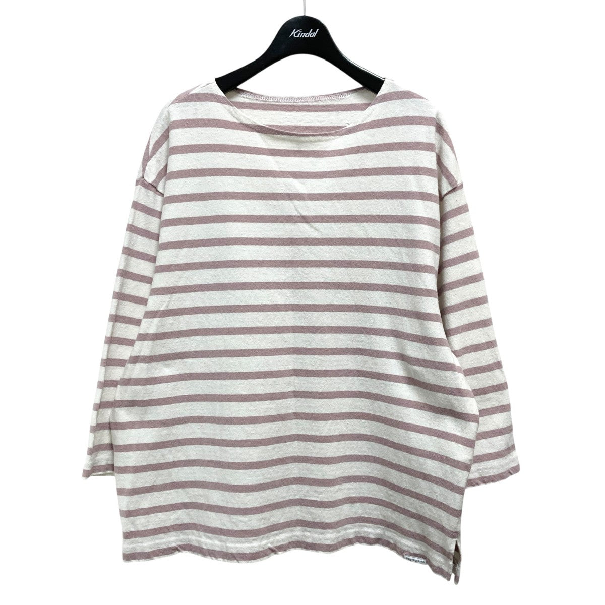 nest Robe UpcycleLino BASIC カベ寄りボーダービッグTシャツネップ加工長袖カットソー600235 7043 古着・中古-1枚目のアイテム画像