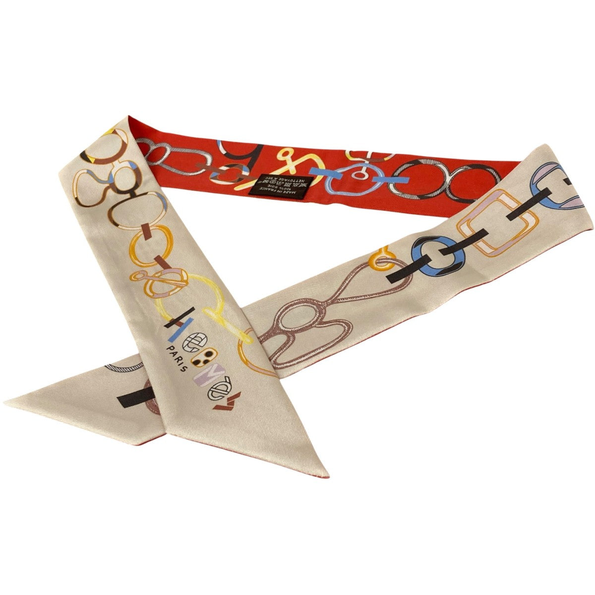 HERMES ツイリーDO RE BOUCLESシルクスカーフ 古着・中古-2枚目のアイテム画像