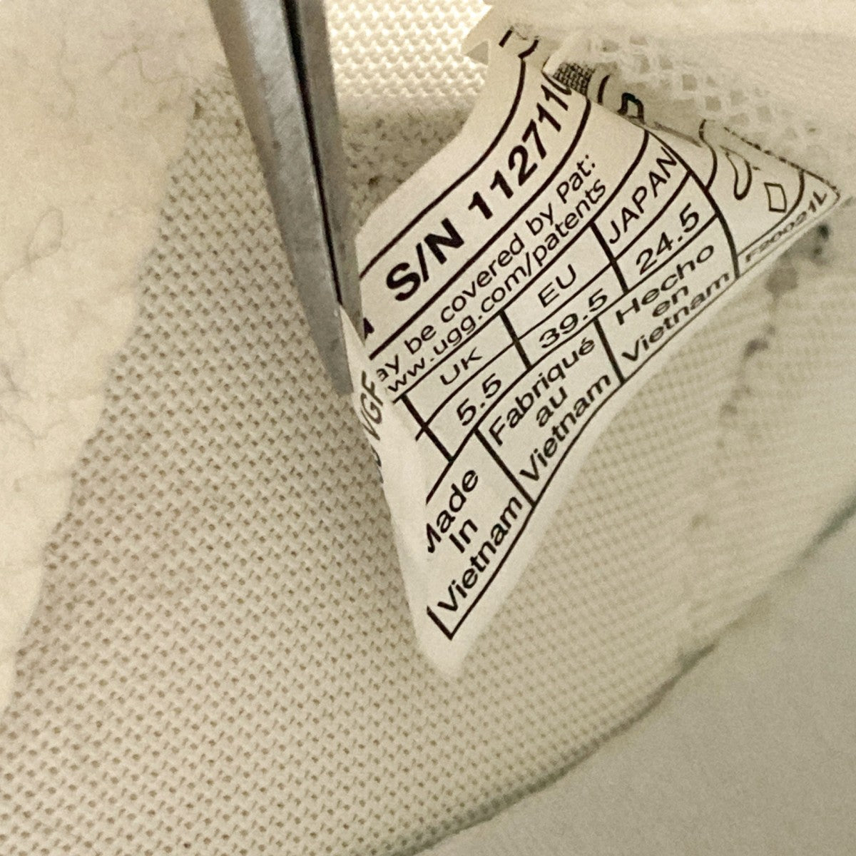 UGG(アグ) ローカットスニーカー1127110 1127110 ホワイト サイズ 24.5