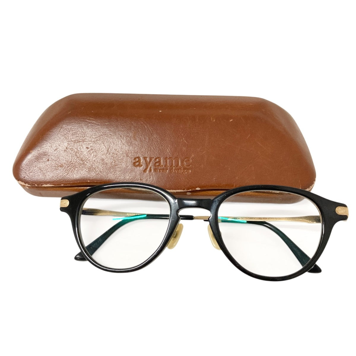 Ayame(アヤメ) CROWN眼鏡1202 1202 ブラック×ゴールド サイズ 48□22