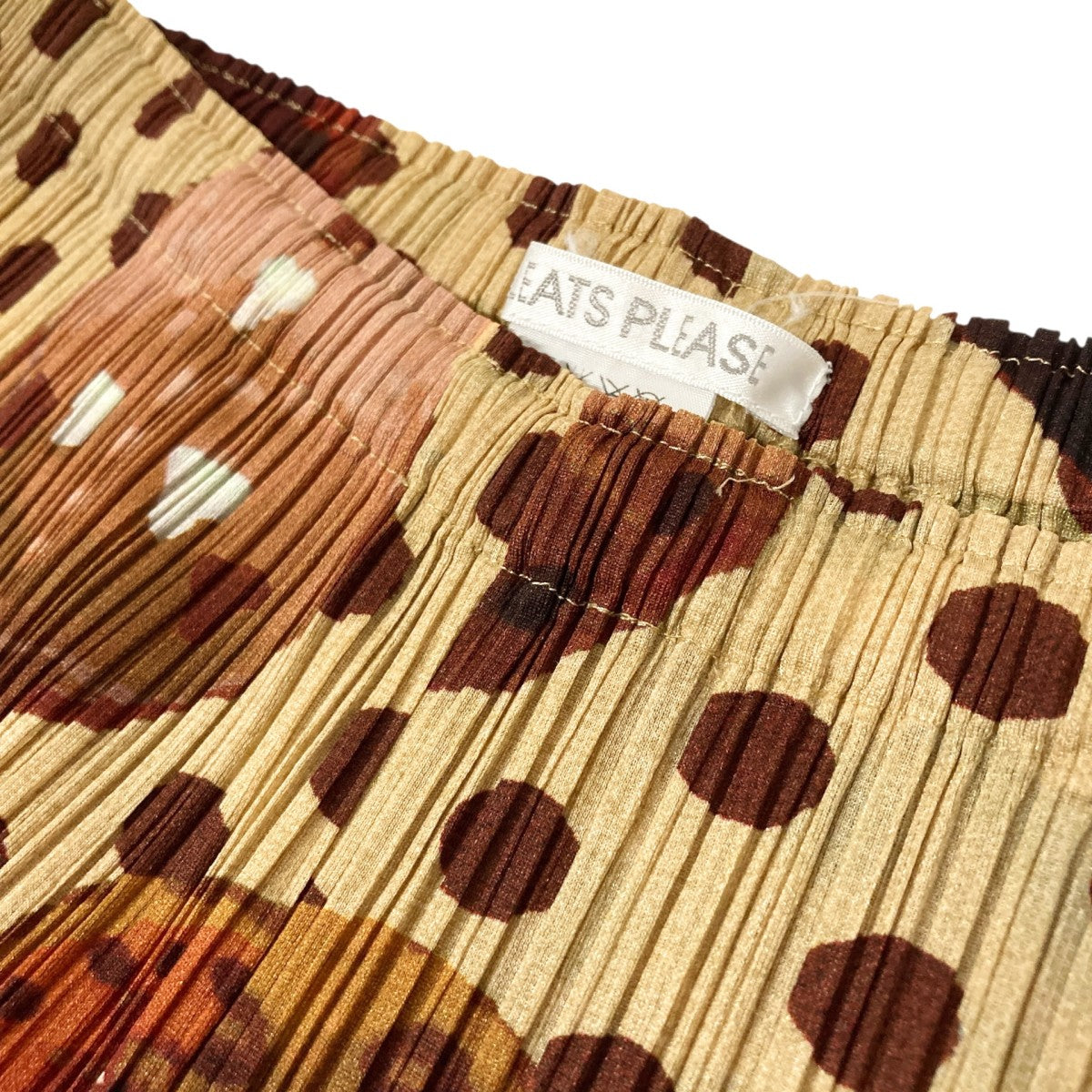 PLEATS PLEASE プリーツプリーズ 柄パンツ サイズ1 PLEATS PLEASE』プリーツプリーズ (1) 七分丈ストレートパンツ