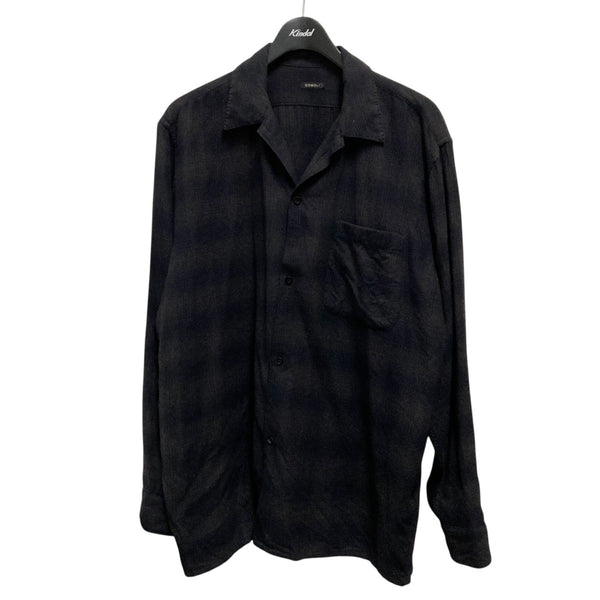 COMOLI(コモリ) ウールチェックオープンカラーシャツW03 02018 W03