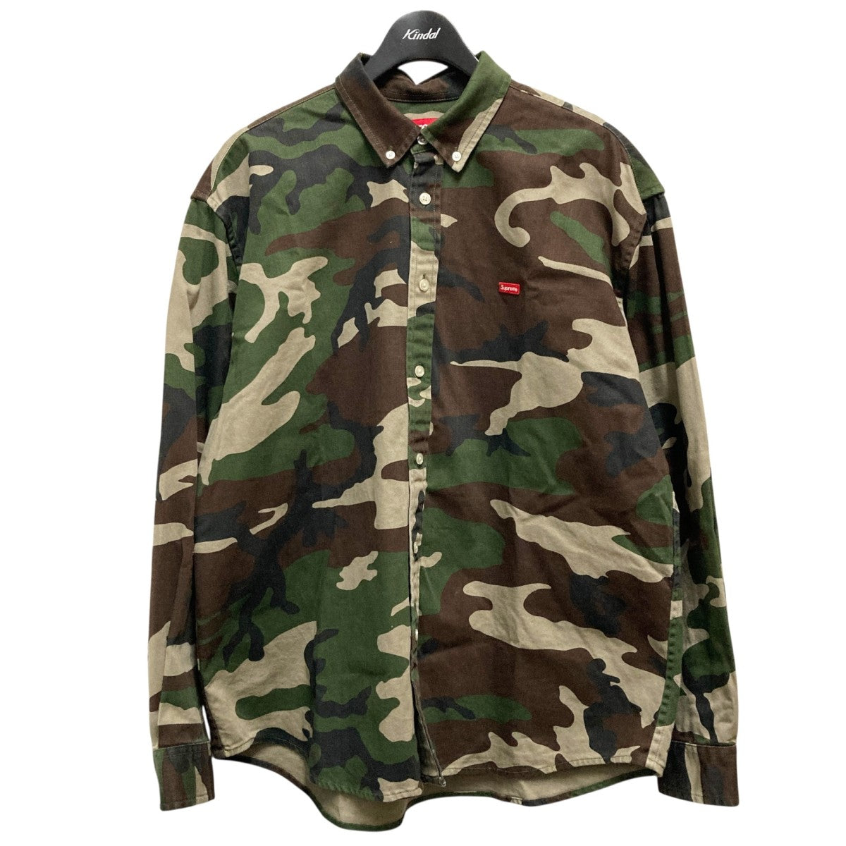 Supreme 25AWSmall Box Denim Shirt Woodland Camoカモフラ柄ボタンダウンシャツ 古着・中古-1枚目のアイテム画像