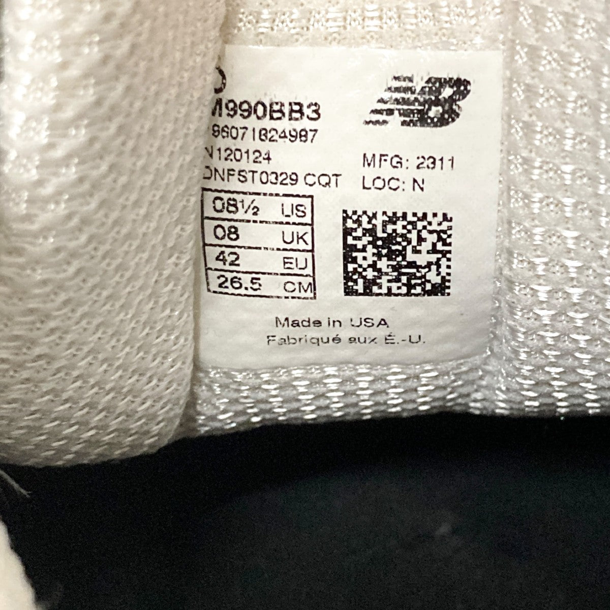 NEW BALANCE ローカットスニーカーM990BB3 古着・中古-8枚目のアイテム画像