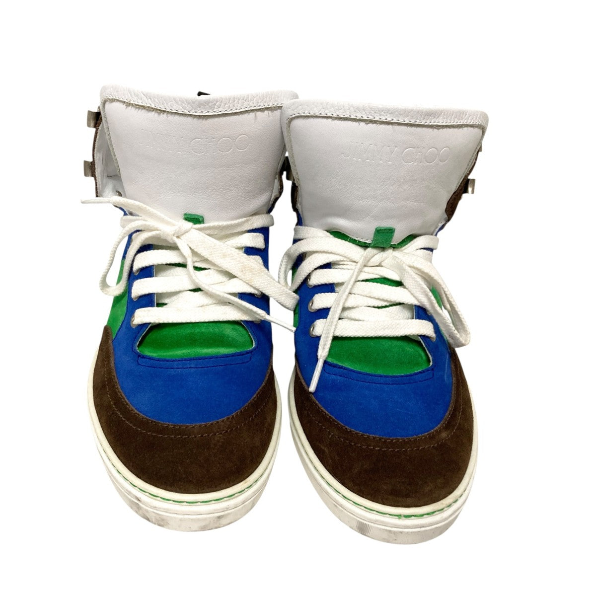 JIMMY CHOO(ジミーチュウ) ハイカットスニーカー ブラウン×ブルー