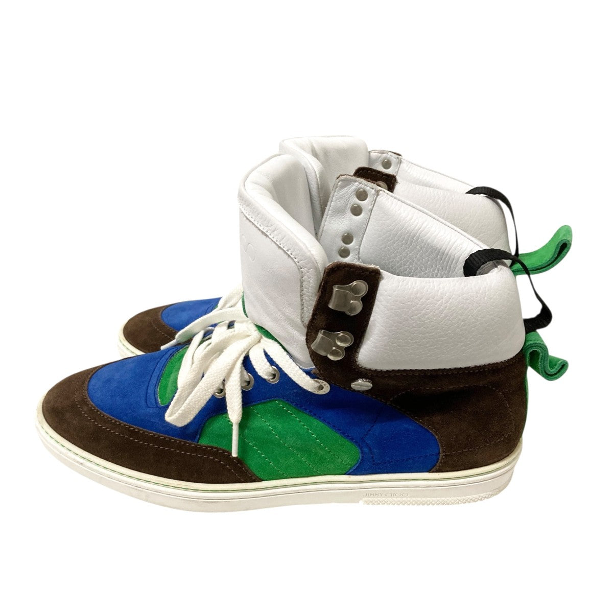 JIMMY CHOO(ジミーチュウ) ハイカットスニーカー ブラウン×ブルー