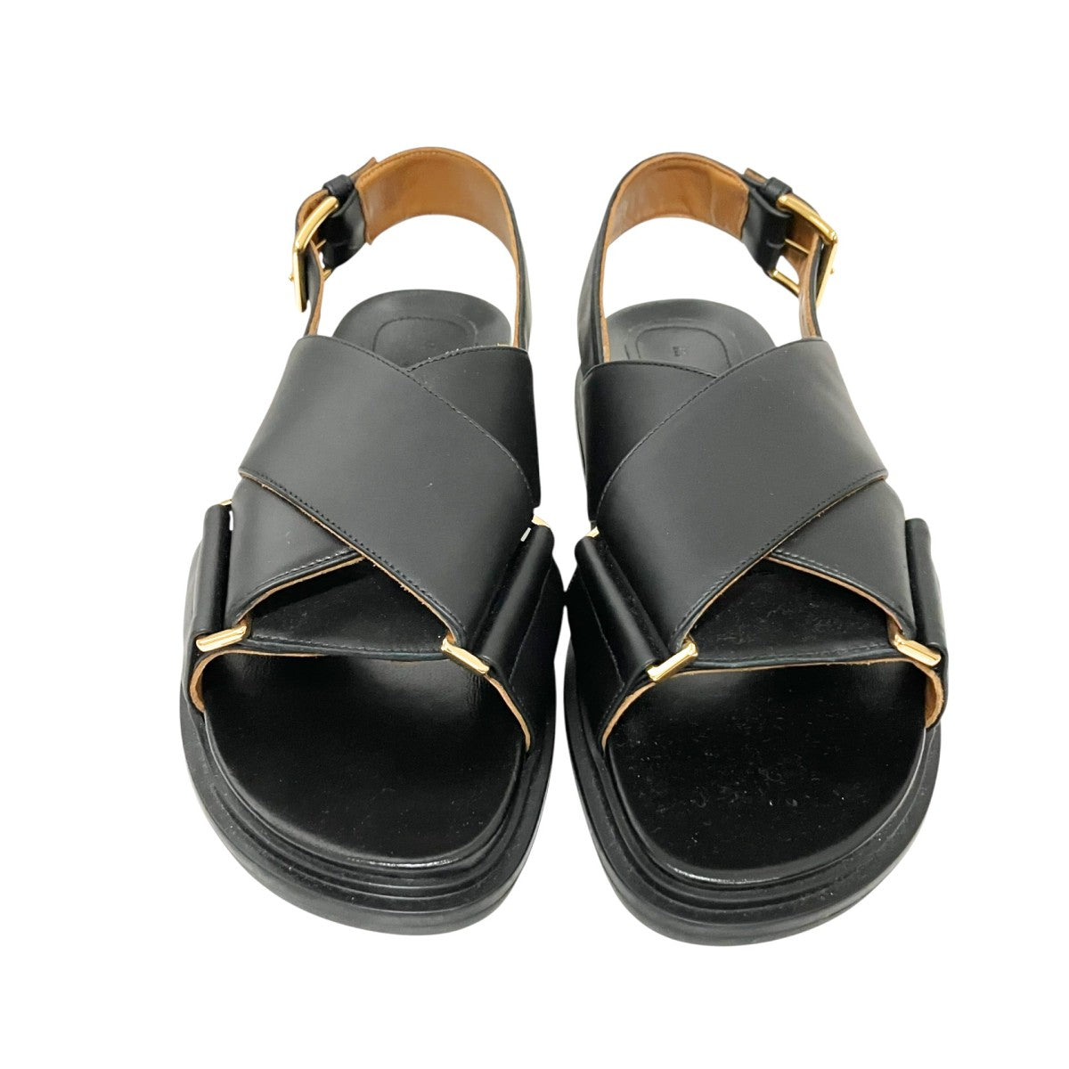 MARNI 24SSレザー クリスクロスサンダルFBMS015701 古着・中古-2枚目のアイテム画像