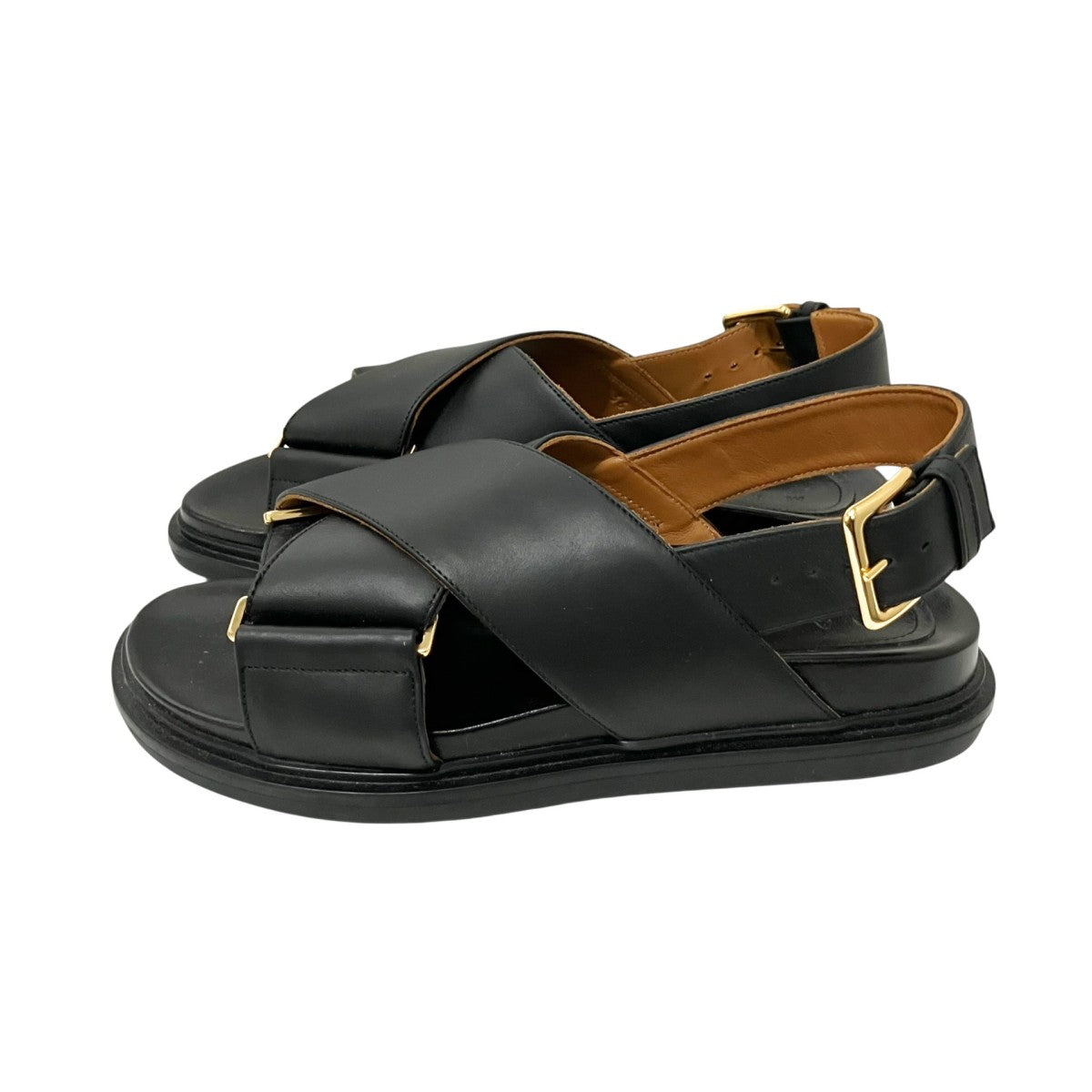 MARNI 24SSレザー クリスクロスサンダルFBMS015701 古着・中古-3枚目のアイテム画像
