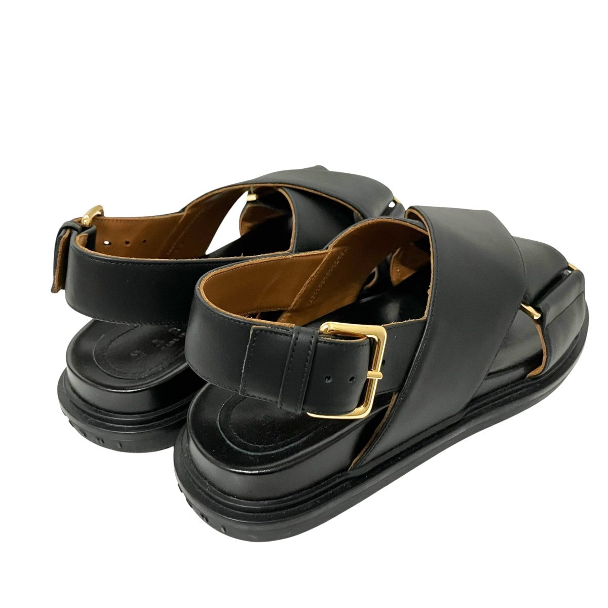 MARNI 24SSレザー クリスクロスサンダルFBMS015701 古着・中古-5枚目のアイテム画像