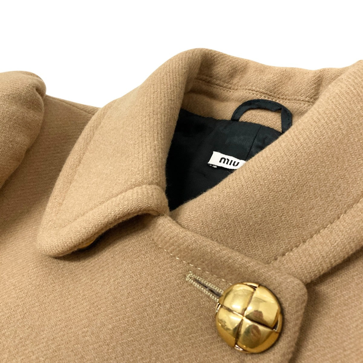 MIU MIU(ミュウミュウ) アンゴラ混コート ベージュ サイズ 38｜【公式