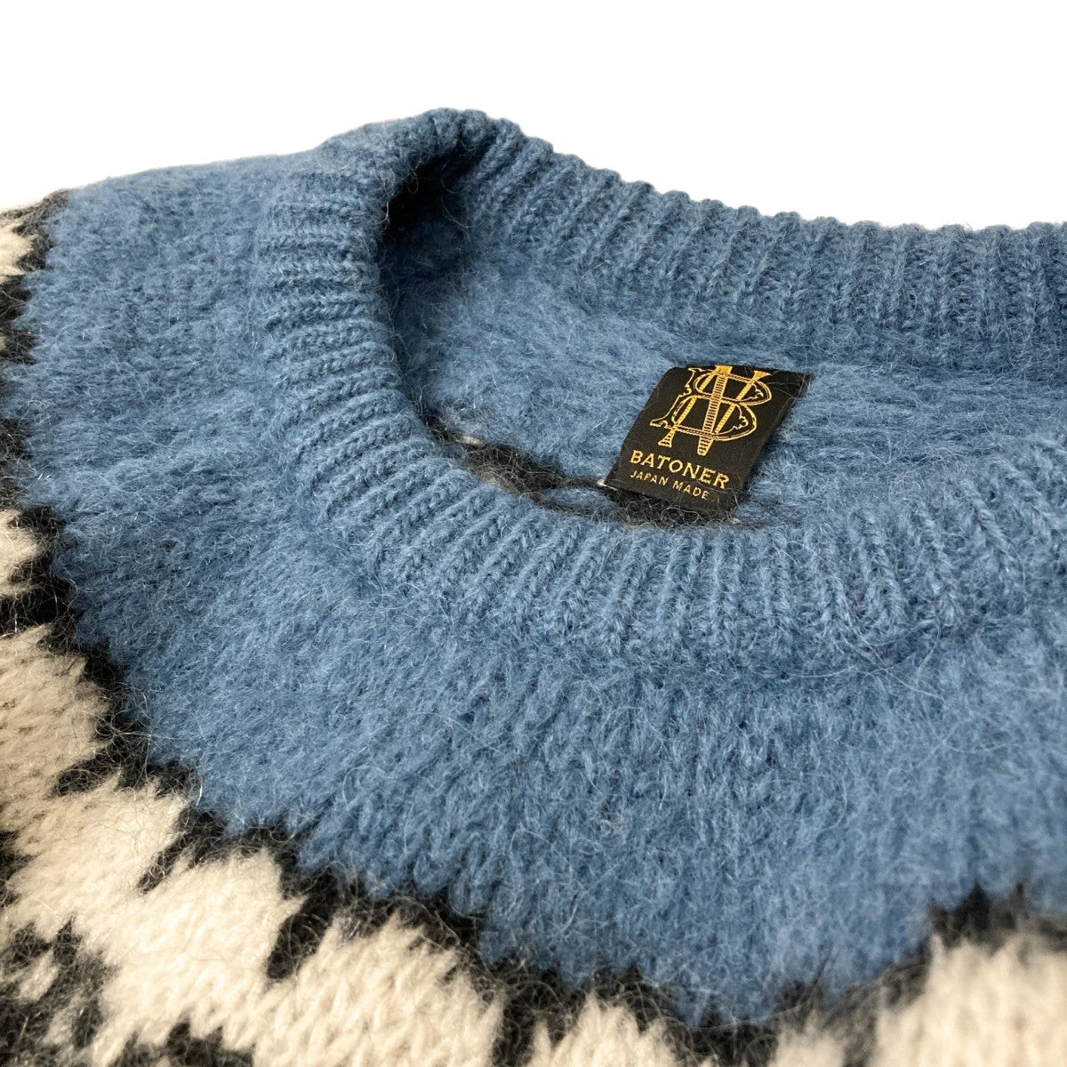 BATONER(バトナー) MOHAIR NORDIC CREW NECKモヘヤ・アルパカ混ニット