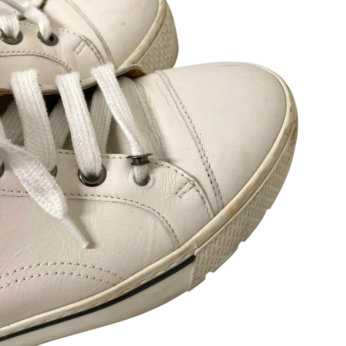 エルメス　HERMES　ホワイトレザー スニーカー HERMES(エルメス) スニーカー201195Z 201195Z ホワイト×ピンク サイズ