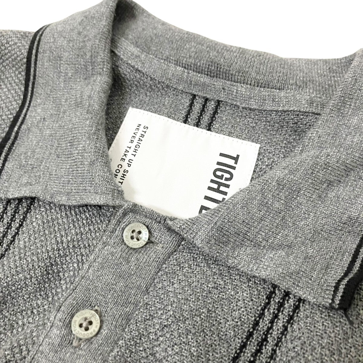 TIGHTBOOTH PRODUCTION STRIPE KNIT POLO半袖ポロシャツ 古着・中古-3枚目のアイテム画像