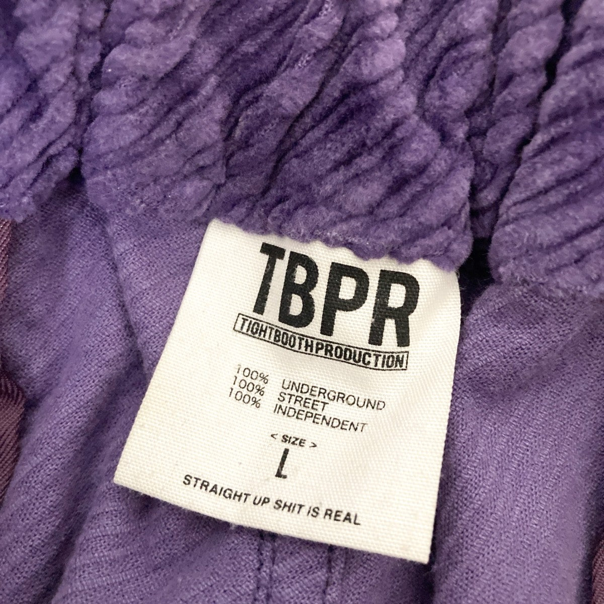 TIGHTBOOTH BIAS CORD BAGGY SLACKS XL 紫 TIGHTBOOTH BIAS CORD BAGGY SLACKS XL 紫