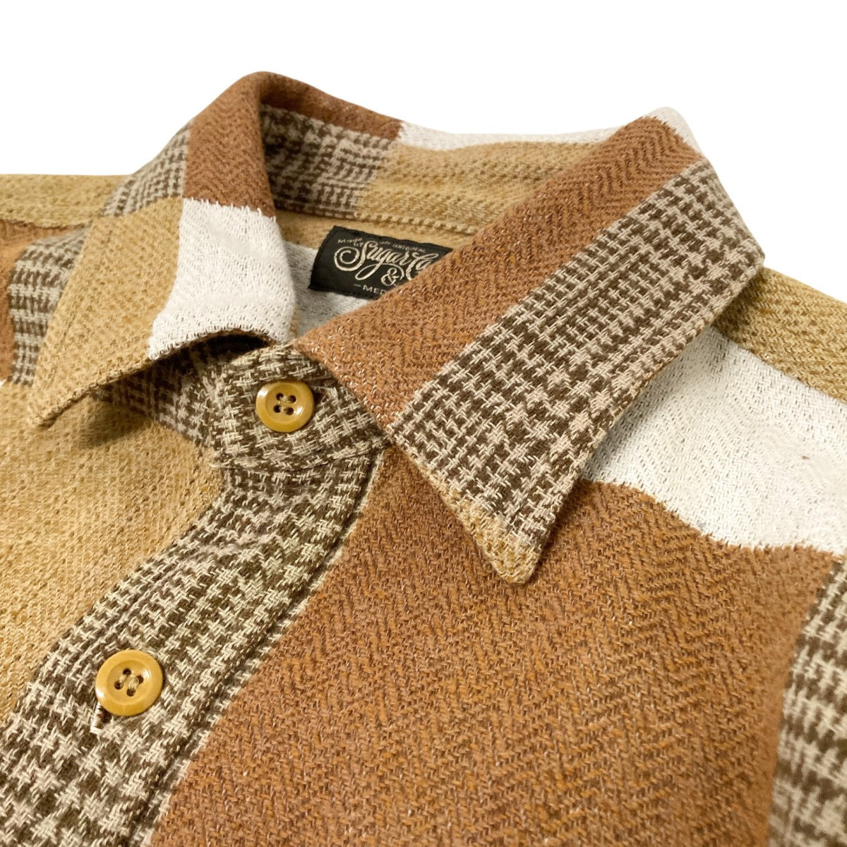 SUGAR CANE ATCHWORK CHECK WORK SHIRTチェックシャツSC29589 古着・中古-3枚目のアイテム画像