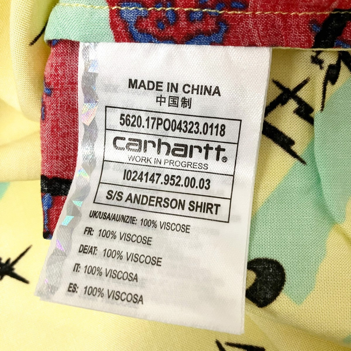 CARHARTT WIP S／S ANDERSON SHIRTアロハシャツ 古着・中古-5枚目のアイテム画像