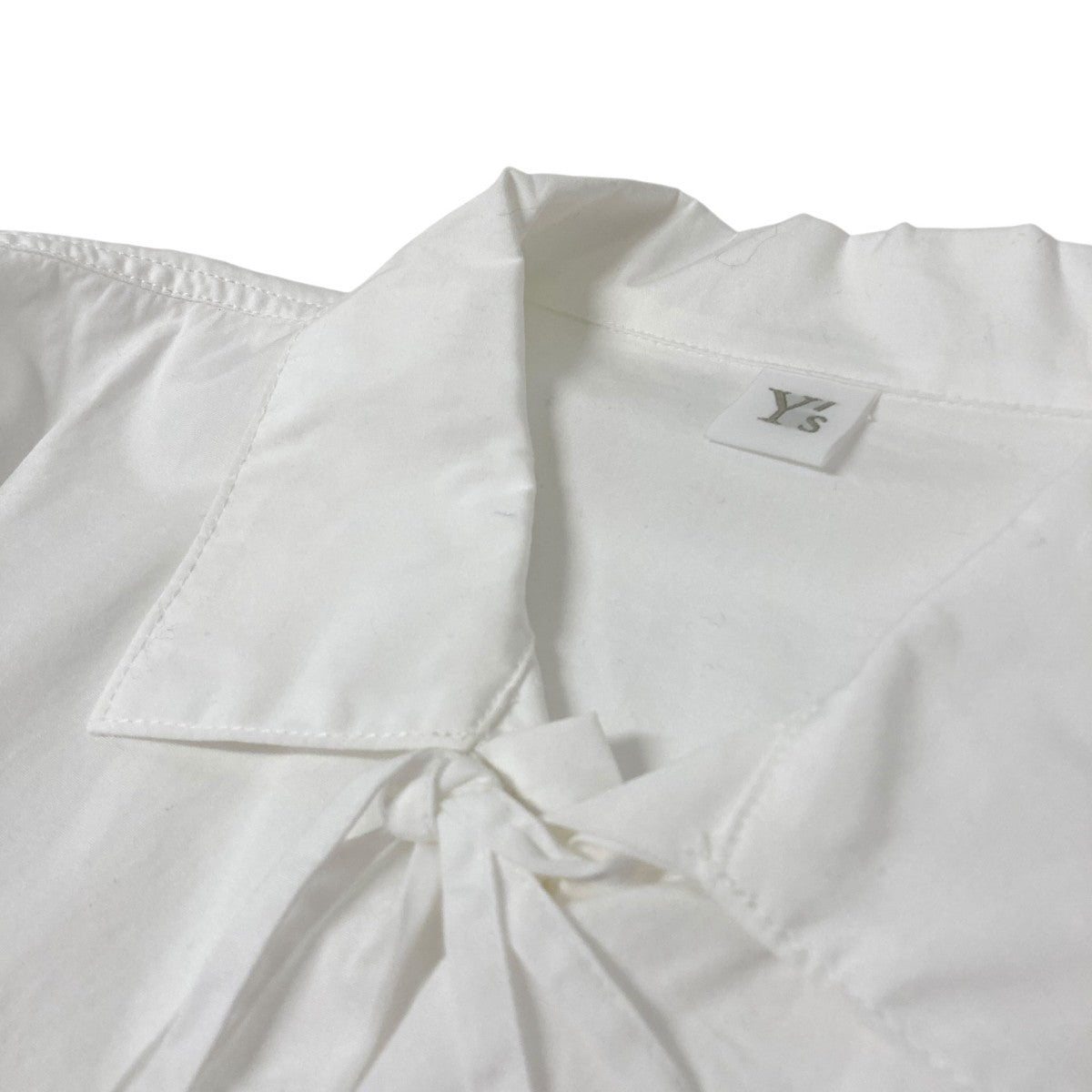 BROAD FRONT RIBOON BLOUSEリボン装飾長袖シャツYX B03 001