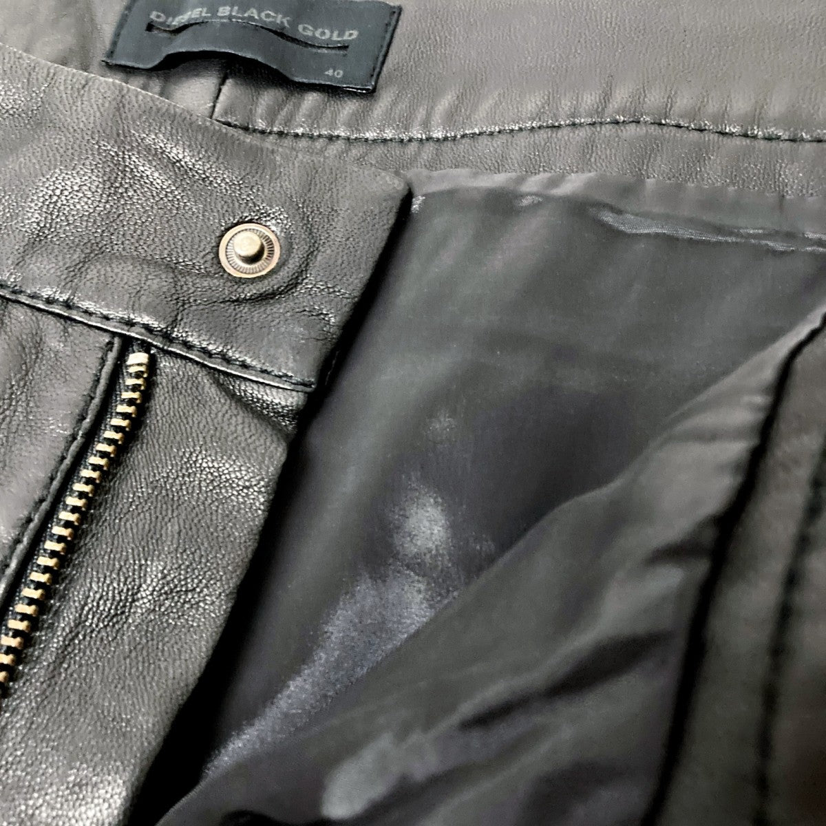 DIESEL BLACK GOLD レザーパンツ 古着・中古-4枚目のアイテム画像